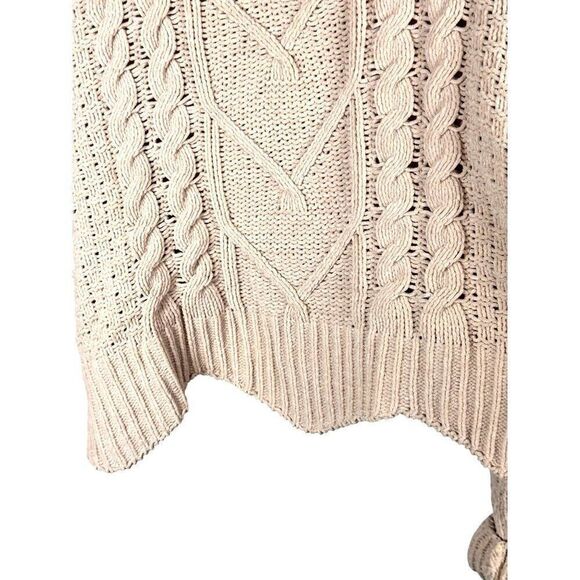 BLANKNYC Anthropologie Cropped Fisherman Knit Chenille Sweater Lt. Pink Sz S - Picture 3 of 8